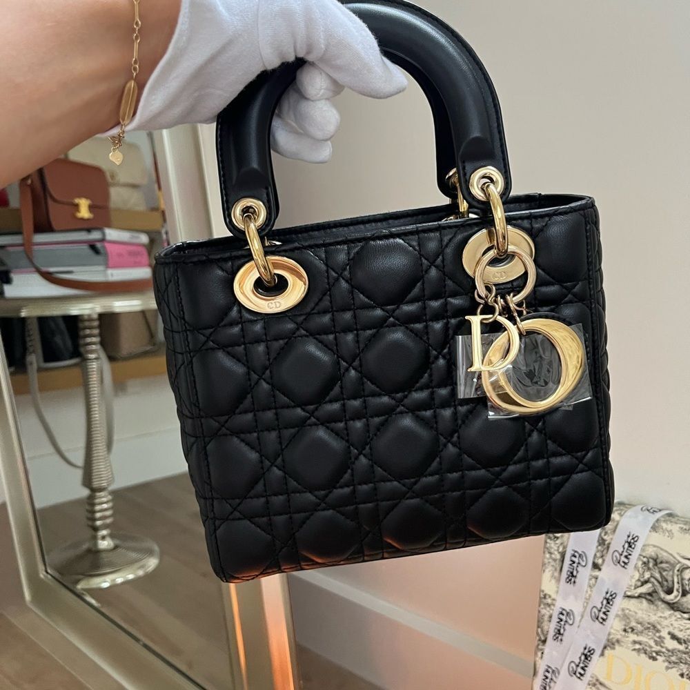 100% authentic Dior lady dior small 3 badge my abc black GHW - Picture 5 of 12
